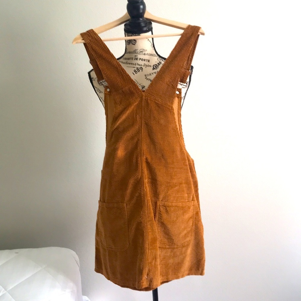 REWASH CORDUROY JUMPER MINI DRESS KHAKI BIG POCKET NEW XL - Picture 8 of 10